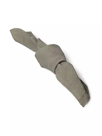 FYNCH-HATTON | Servilletas de lino 4 piezas 50x50cm Gris Elefante | dunkelgrün